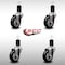 Service Caster 3.5'' SS Black Poly Wheel Swivel 1-5/8'' Expanding Stem Caster Set, 4PK SCC-SSEX20S3514-PPUB-BLK-158-4 - alternate 2